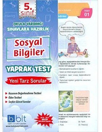 Bulut 5.Sınıf Sosyal Bilimler Yaprak Test